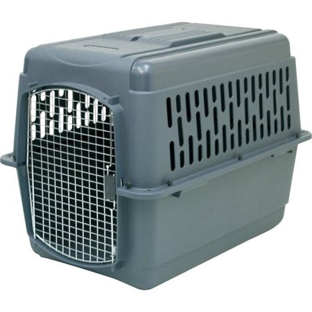 ASPEN PET Pet Porter Pet Carrier, 40 in W, 27 in D, 30 in H, 2XL, Plastic, BlackDark Gray, Chrome 21184